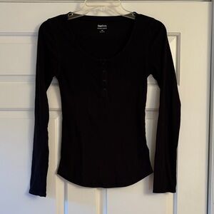 GapBody Black Long Sleeve Henley